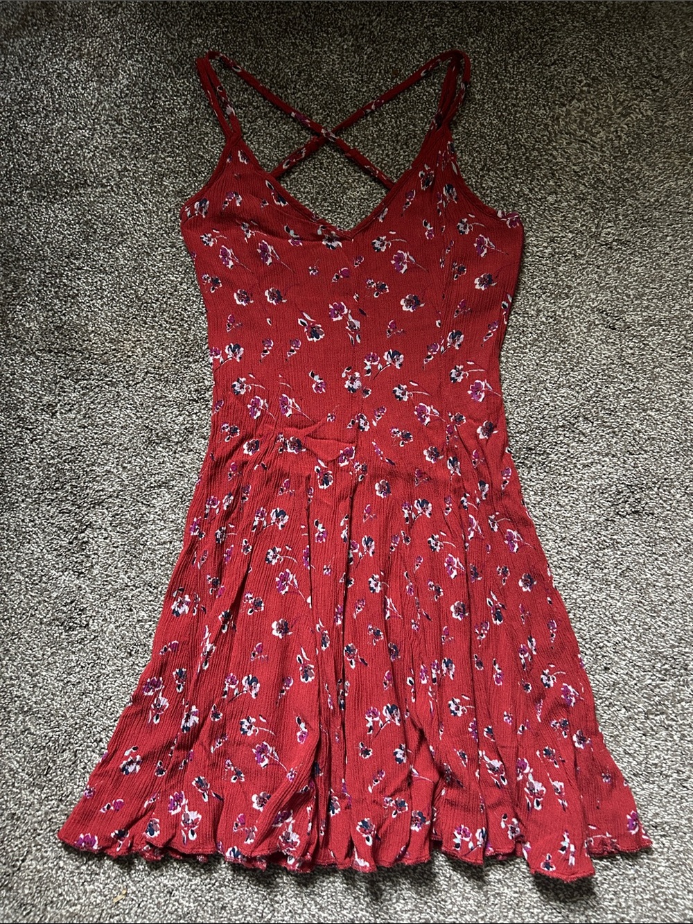 American Eagle Outfitters Red Floral Mini Dress